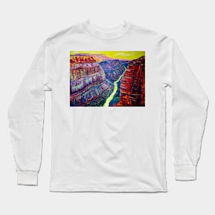 Grand Canyon. Neon river Long Sleeve T-Shirt